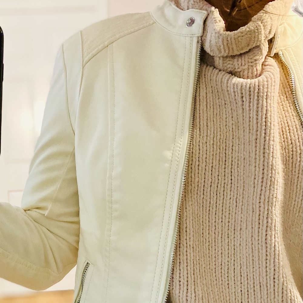 XS Express Cream Leather Jacket